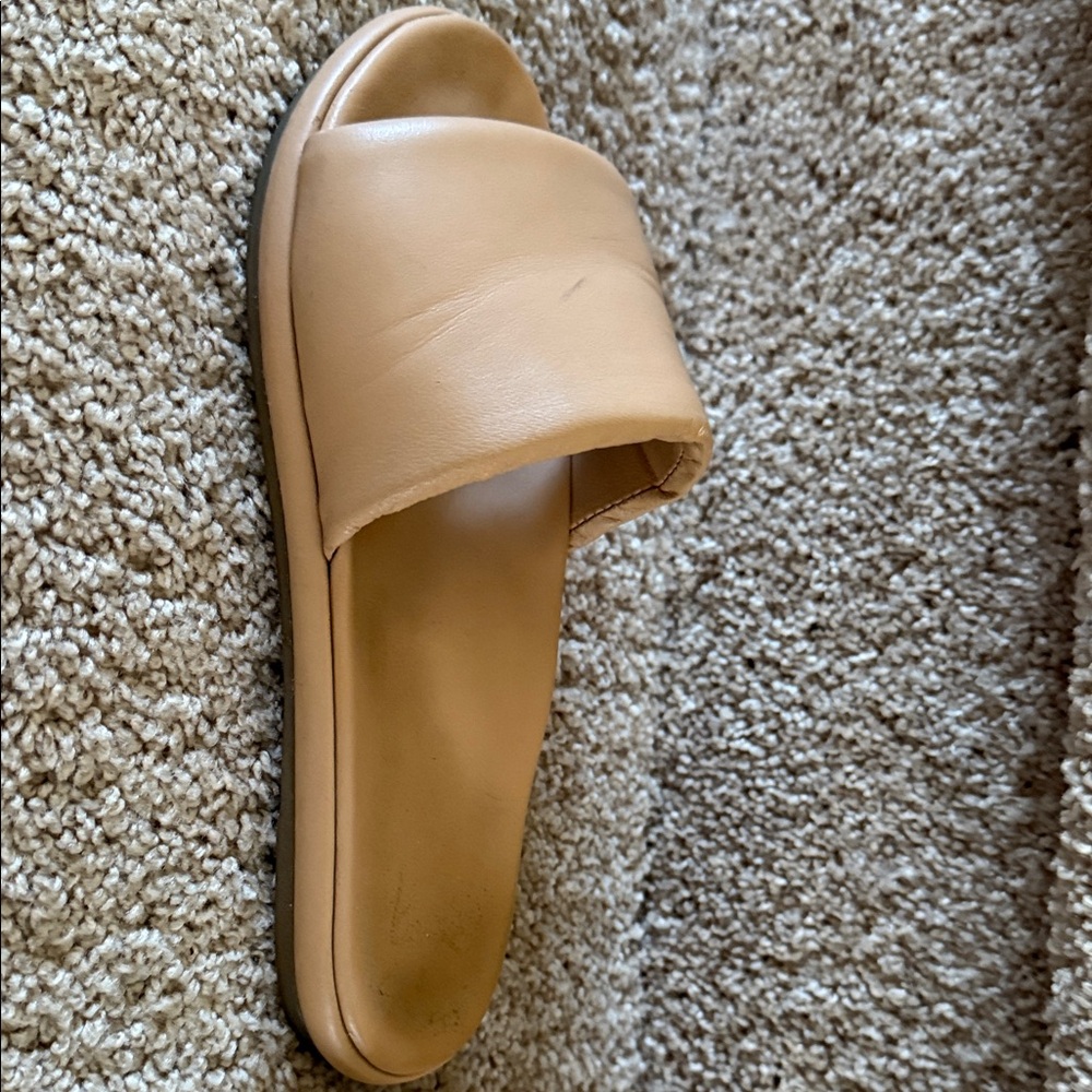 beek Tan Leather Slide Sandals - Picture 3 of 5
